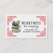 Carte De Visite Teacup en verre teacup teas mélangés main (Devant)