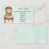 Carte De Visite Teacup rose et chaise victorienne (Devant / Derrière)