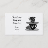 Carte De Visite Teacups empilage noir et blanc (Devant)