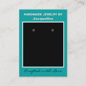 Carte De Visite Teal Blue Jewelry Earrings Website QR Code (Devant)