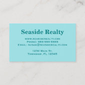 Carte De Visite Teal, coquilles de mer de seafoam, arrière - plan (Dos)