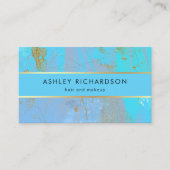 Carte De Visite Teal élégant fascinant, turquoise et or de Faux (Devant)