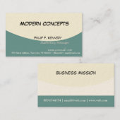 Carte De Visite Teal et circulaire inclinée inégale bleue vers le (Devant / Derrière)