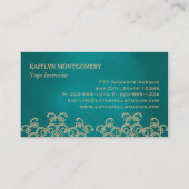 Carte De Visite Teal et mandala d'or (Dos)