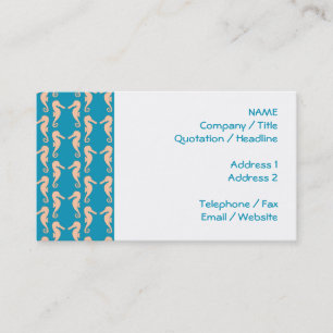 Carte De Visite Teal et modèle d'hippocampe de couleur de pêche