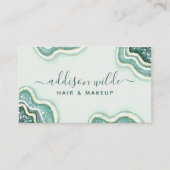 Carte de visite Teal Gold Glitter Agate Geode (Devant)