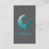Carte De Visite Teal & Gold Paint Swirl Drip Design • Custom Edit (Devant)