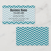 Carte De Visite Teal moderne et motif blanc de Chevron (Devant / Derrière)