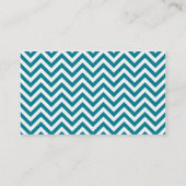 Carte De Visite Teal moderne et motif blanc de Chevron (Dos)
