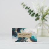 Carte De Visite Teal Or Professionnel Abstrait Moderne (Debout devant)