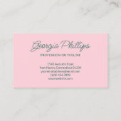 Carte De Visite Teal & Pink Stripes & Bow Retro (Dos)