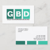 Carte De Visite Teal professionnel moderne (Devant / Derrière)