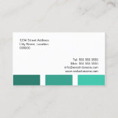 Carte De Visite Teal professionnel moderne (Dos)