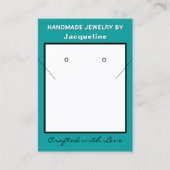 Carte De Visite Teal White Necklace Earrings Website QR Code (Devant)