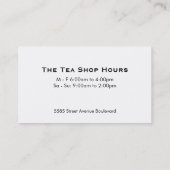 Carte De Visite Teapot Pour II (Dos)