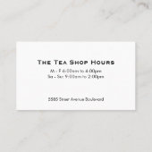 Carte De Visite Teapot Pour Logo | Feuilles de thé (Dos)