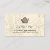 Carte De Visite Teapot rustique | Congé vert | (Dos)