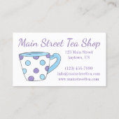 Carte De Visite Teapot Tea Party Pot Teacup Teacup Temps (Dos)