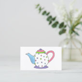 Carte De Visite Teapot Tea Party Pot Teacup Teacup Temps (Debout devant)