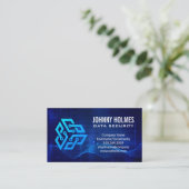 Carte De Visite Tech Logo | Données Modernes (Debout devant)
