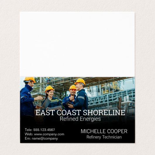 Carte De Visite Technician Engineers | Oil Refinery (Extérieur déplié)