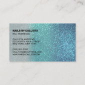 Carte De Visite Technicien à ongle Cerulean bleu Turquoise triple (Dos)