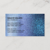 Carte De Visite Technicien à ongles Aqua Baby Blue Triple Parties  (Dos)