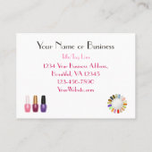 Carte De Visite Technicien à ongles chic branché Manicure Pedicure (Dos)