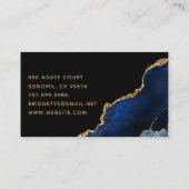 Carte De Visite Technicien à ongles de Géode d'Or Bleu (Dos)