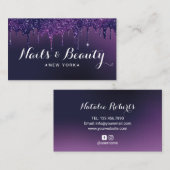 Carte De Visite Technicien à ongles Lecteurs de Parties scintillan (Devant / Derrière)