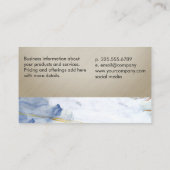 Carte De Visite Technicien à ongles Marbre bleu or (Dos)