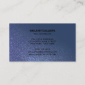 Carte De Visite Technicien à ongles Marine Parties scintillant ble (Dos)