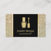 Carte De Visite Technicien à ongles Parties scintillant d'or moder (Devant)