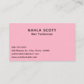 Carte De Visite Technicien à ongles rose et noir Coeur bouteille p (Dos)