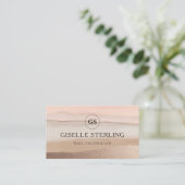 Carte De Visite Technicien à ongles Rose Gold Blush Beige Aquarell (Debout devant)