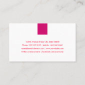 Carte De Visite Technicien à ongles - Rose simple rose (Dos)