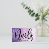 Carte De Visite Technicien à ongles Violet Lilac violet triple Par (Debout devant)