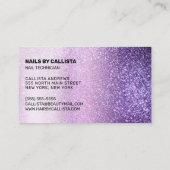 Carte De Visite Technicien à ongles Violet Lilac violet triple Par (Dos)