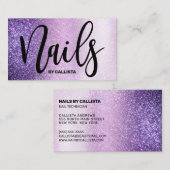 Carte De Visite Technicien à ongles Violet Lilac violet triple Par (Devant / Derrière)