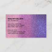 Carte De Visite Technicien à ongles Violet violet rose triple Part (Dos)