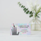 Carte De Visite Technicien | Arrière - plan Iridescendant géométri (Debout devant)