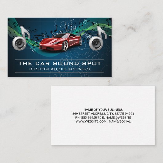 Carte De Visite Technicien audio automatique | Électronique (Devant / Derrière)