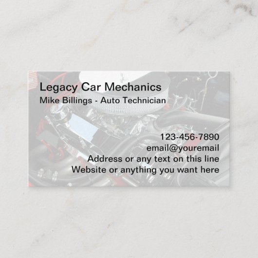 Carte De Visite Technicien automobile rétro (Devant)