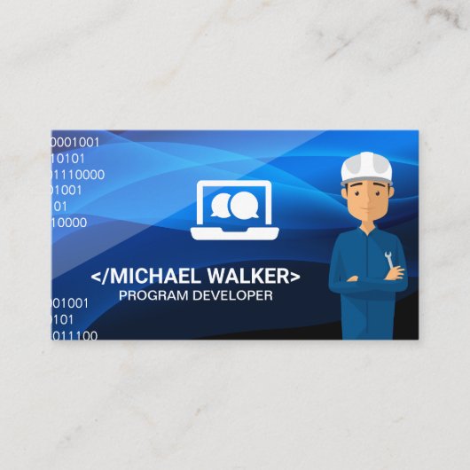 Carte De Visite Technicien | Code logiciel (Devant)