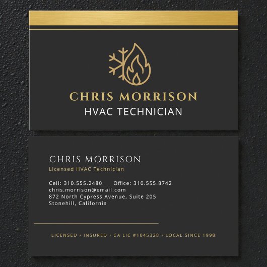 Carte De Visite Technicien CVC Climatisation Chauffage Refroidisse