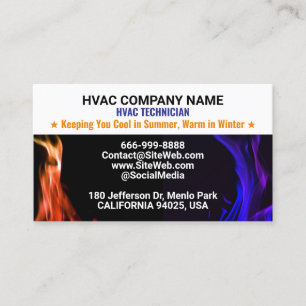 Carte De Visite Technicien CVC & Entrepreneur Slogan Professionn