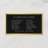 Carte De Visite Technicien CVC Professionnel Métal Doré (Dos)