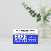 Carte De Visite Technicien CVC & Slogan de l'entrepreneur | Devis (Debout devant)