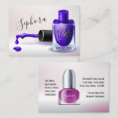 Carte De Visite Technicien d'art ongle - Purple Clou Polonais (Devant / Derrière)