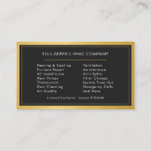 Carte De Visite Technicien de chauffage et de climatisation HVAC M (Dos)